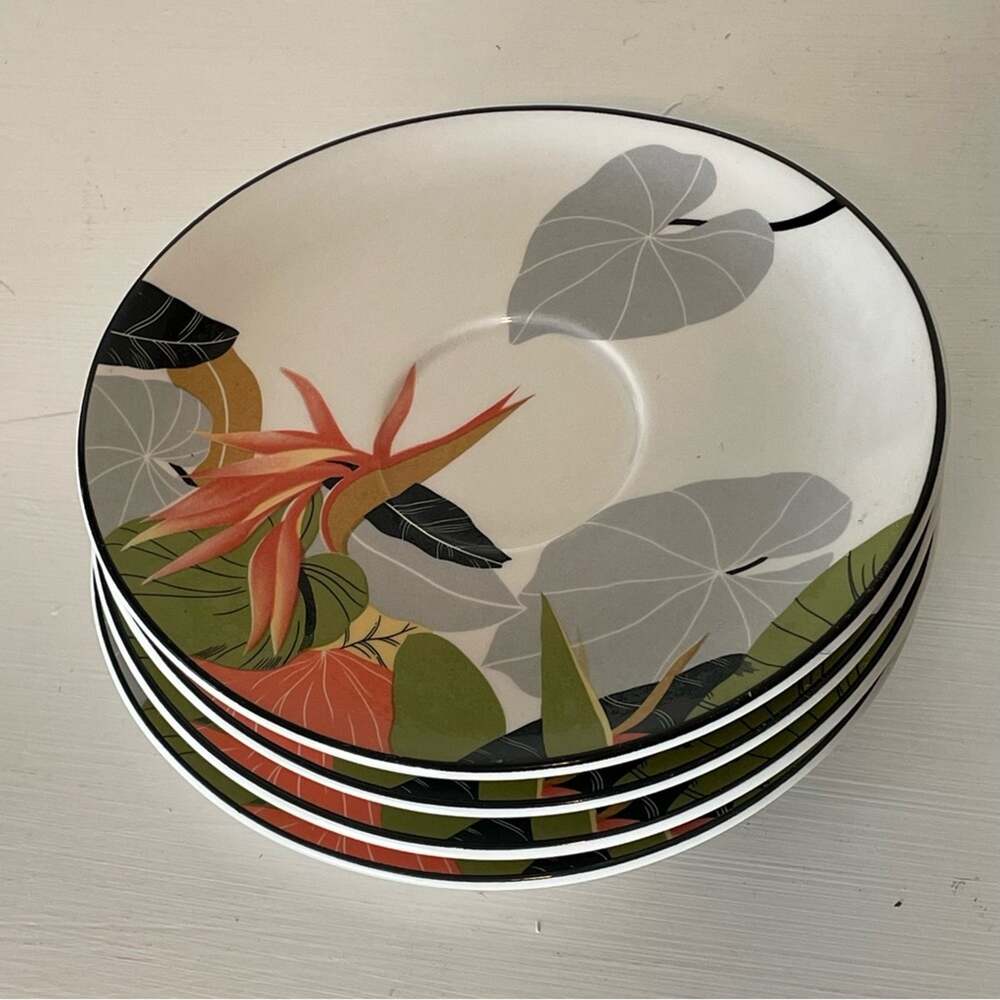 Vintage Lot Sango Larry Laslo Collection Maui Bird of Paradise Oval Saucer MCM